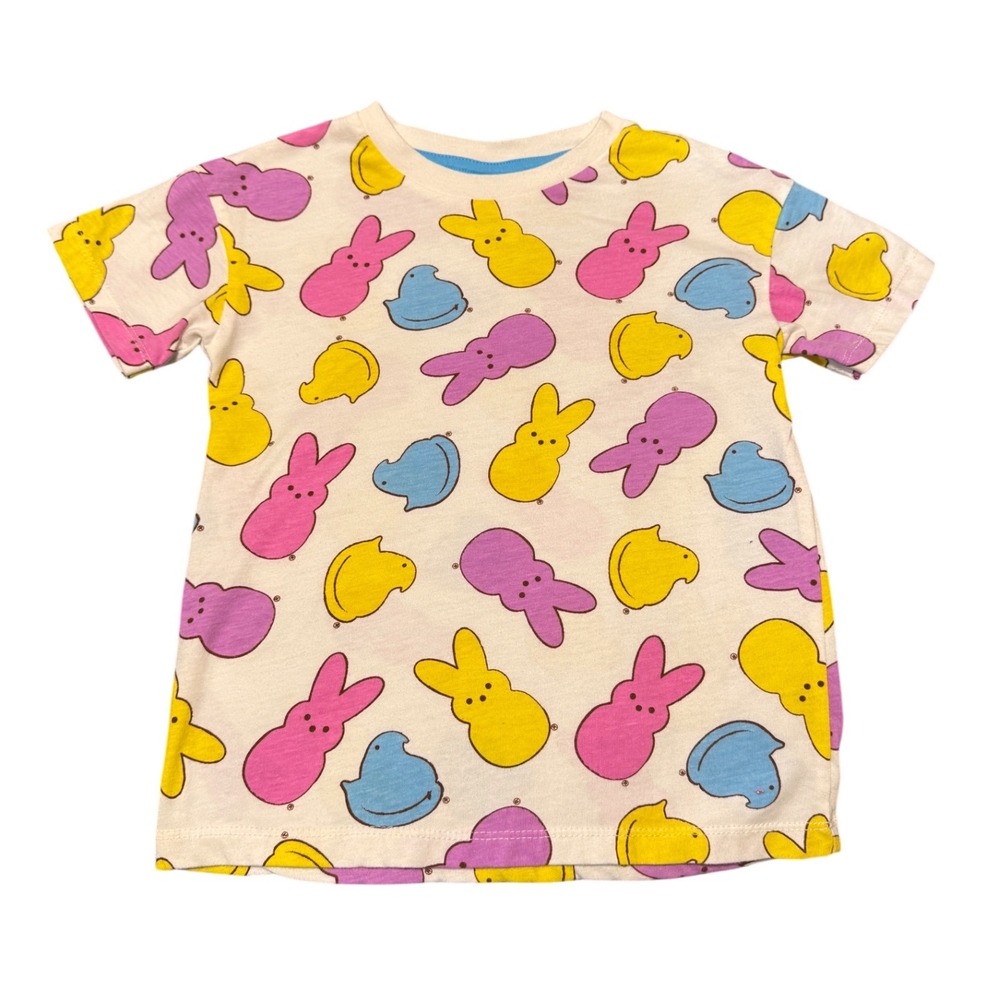 Peeps Toddler Kids Easter Bunny Chick All‎ Over Print T-Shirt White Multi 5T